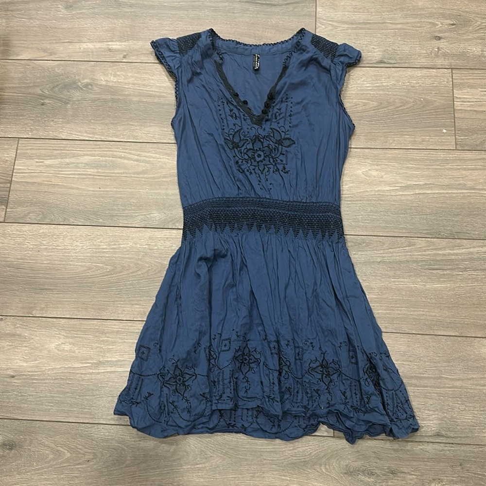 FREE PEOPLE Boho Embroidered Dress Sz M